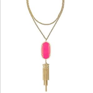 Kendra Scott Hot pink long Rayne tassel necklace